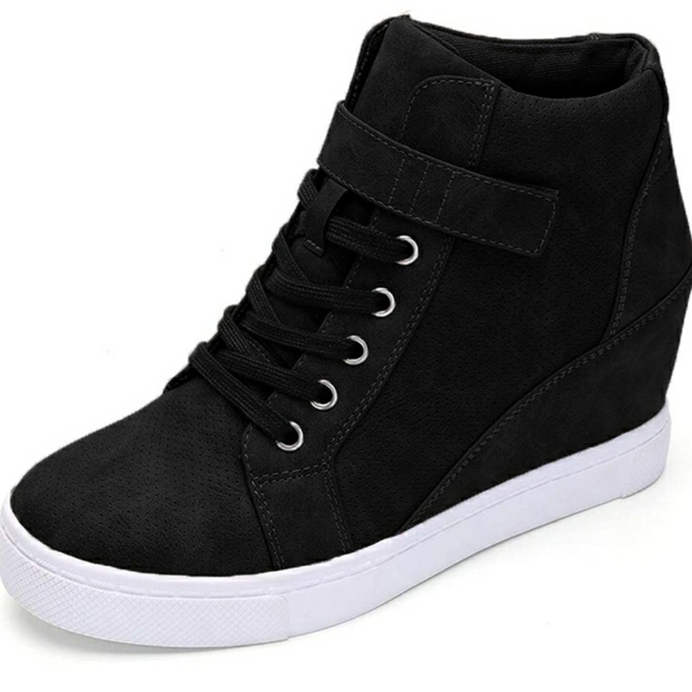Lace Up Wedge High Top Sneakers